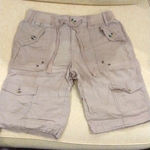 NWOT* Tan khaki linen cargo shorts